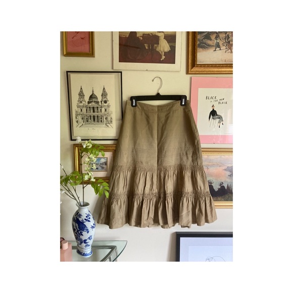 Gold Ruffle Trumpet Skirt - Picture 1 of 4